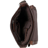 Wojas Dark Brown Leather Messenger Bag | 687652