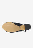 Wojas Navy Blue Leather Open Toe Heels with Single Strap | 7604166