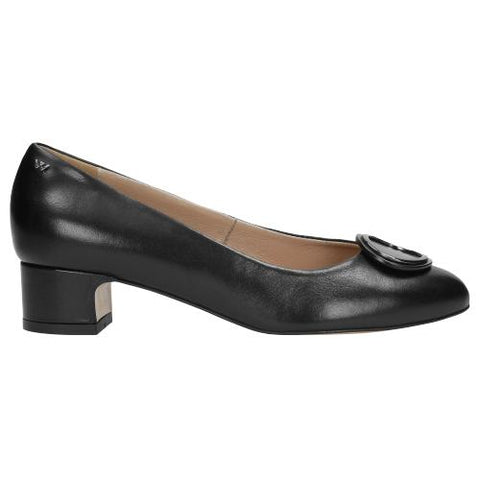 Wojas Black Leather Heels | 9290-51