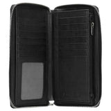 Wojas Crocodile Embossed Leather Zip Around Wallet | 995351