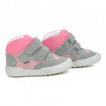 Bartek Girls' Gray-Pink Prophylactic Leather Ankle Sneakers | W-21704-7/AS8