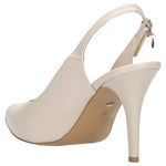 Beige Leather Single Strap High Heels | 35020-54