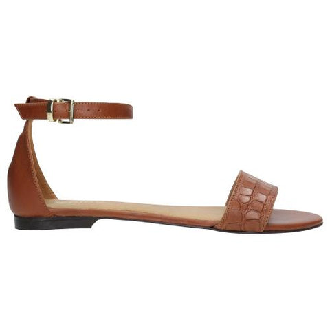 Wojas Brown Leather Single Strap Sandals | 7600753