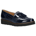 Wojas Navy Blue Leather Loafers | 4605076