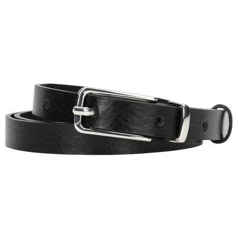 Wojas Women's Thin Black Leather Belt | 9301051