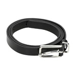 Wojas Women's Thin Black Leather Belt | 9301051