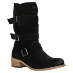 Black Leather Spring Ankle Boots | 5506961