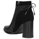 Wojas Black Leather Ankle Boots witch Cute Lace on Back | 5507471