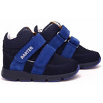 Bartek Boys' Navy Blue Leather Ankle Sneakers | 1090-SAAS