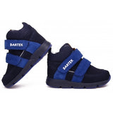 Bartek Boys' Navy Blue Leather Ankle Sneakers | 1090-SAAS