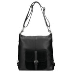 Wojas Black Leather Handbag and/or Backpack | 8002171