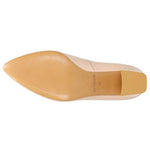 Wojas Beige Leather Block Heel Shoes | 9296-54