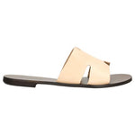 Wojas Beige Leather Slide Sandals | 7400854