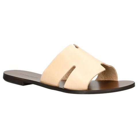Wojas Beige Leather Slide Sandals | 7400854