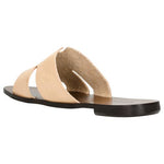 Wojas Beige Leather Slide Sandals | 7400854