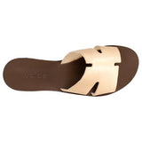 Wojas Beige Leather Slide Sandals | 7400854