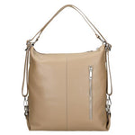 Woajs 2 in 1 Beige Leather Shoulder Bag and Backpack | 80021-74