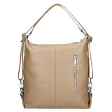 Woajs 2 in 1 Beige Leather Shoulder Bag and Backpack | 80021-74