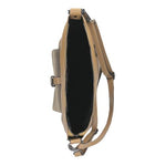 Woajs 2 in 1 Beige Leather Shoulder Bag and Backpack | 80021-74