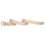 Wojas Women's Cream Leather Belt With Round Buckle | 9303353