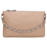 Wojas Dusty Pink Leather 3-pockets Crossbody Bag with Decorative Strap | 8011654