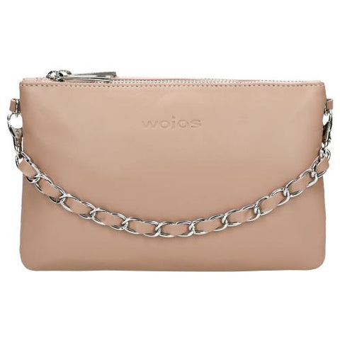 Wojas Dusty Pink Leather 3-pockets Crossbody Bag with Decorative Strap | 8011654