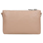 Wojas Dusty Pink Leather 3-pockets Crossbody Bag with Decorative Strap | 8011654