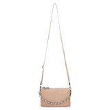 Wojas Dusty Pink Leather 3-pockets Crossbody Bag with Decorative Strap | 8011654