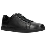 Wojas Black Leather Sneakers with Decorative Embossing | 10035-51