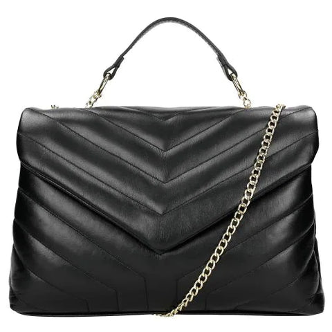 Wojas Black Quilted Leather Crossbody Bag | 8016951