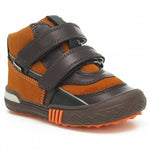Bartek Boys' Brown-Orange Prophylactic Leather Ankle Sneakers | 91756-024