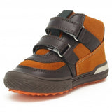 Bartek Boys' Brown-Orange Prophylactic Leather Ankle Sneakers | 91756-024