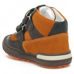 Bartek Boys' Brown-Orange Prophylactic Leather Ankle Sneakers | 91756-024