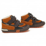 Bartek Boys' Brown-Orange Prophylactic Leather Ankle Sneakers | 91756-024