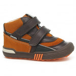 Bartek Boys' Brown-Orange Prophylactic Leather Ankle Sneakers | 91756-024