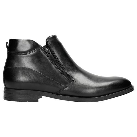 Wojas Black Dress Ankle Shoes with Silver Logo | 2001151