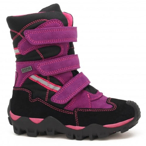 Bartek Girls' Black and Pink Prophylactic Snow Boots | 94646003