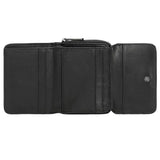 Wojas Black Leather Zip Around Wallet with Decorative Embossing | 91021-51