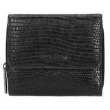 Wojas Black Leather Zip Around Wallet with Decorative Embossing | 91021-51