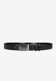 Wojas Black Embossed Leather Belt with Plaque Buckle | 93061-51
