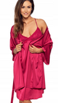 Women's Drop Shoulder Belted Satin Robe | ADELA