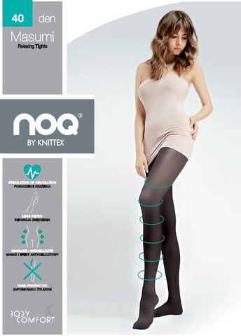 Knittex Graphite 40 Denier Massaging Tights | MASUMI-GRA