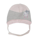 Light Pink Beanie with Cat Print 0-12 months | 42/007-LP
