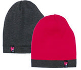 Dark Pink and Dark Gray Double-sided Cotton Beanie 6-12 years | 40/135-DP