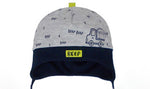 Light Gray Cotton Beanie with Truck Print ~1-3 years | 44/026-LG