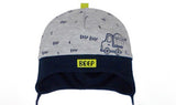 Light Gray Cotton Beanie with Truck Print ~1-3 years | 44/026-LG