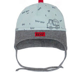 Mint Cotton Beanie with Truck Print ~1-3 Years  | 44/026-MI