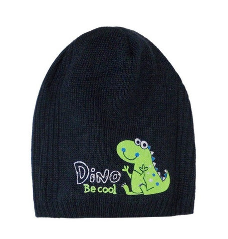 Navy Spring Beanie with Cool Dino ~ 1-4 years | 44/073