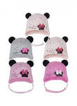 Light Gray Cotton Beanie with Ears and Minnie Mouse Print ~ 0-6 months | 44/006-LG