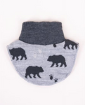 YO CLUB! Gray Turtleneck Warmer with Bears Pattern | CGL-0126C
